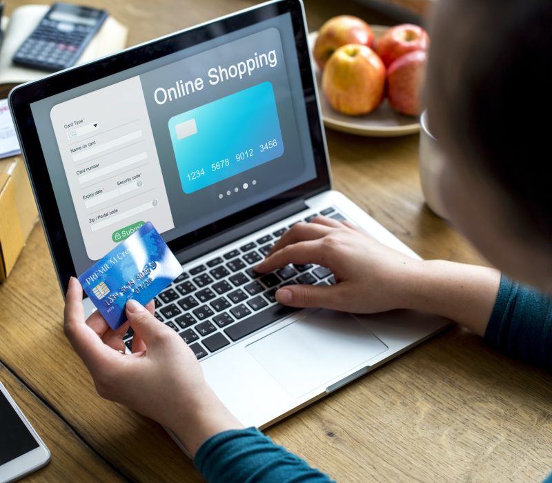 People purchsing goods e-commerce online shopping